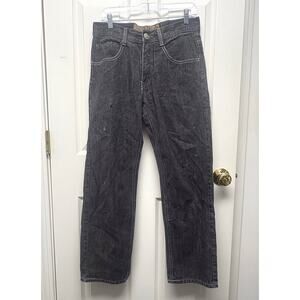 South Pole Premium Jeans Y2K Streetwear Hip Hop Black Embroidered Pocket Size 32